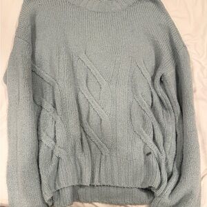 Hollister Light Blue Cable Knit Sweater